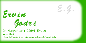 ervin godri business card
